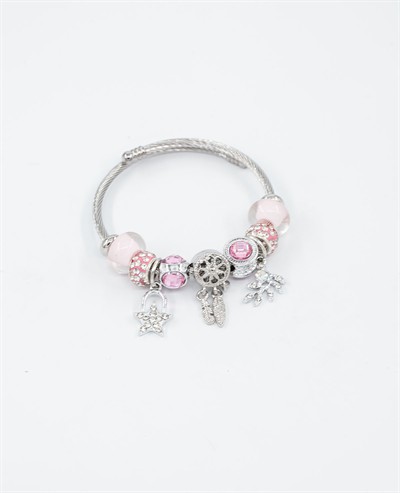 Yaprak ve Yıldız Model 8 Figürlü Charmlı Bileklik