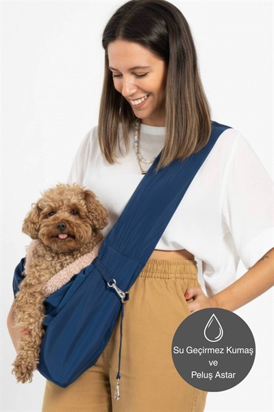 Salya Store Peluşlu Kedi - Köpek Taşıma Çantası indigo - Anne Kucağı İndigo Çanta