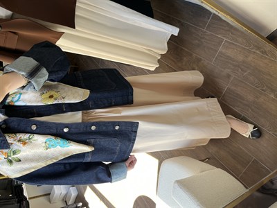 Poplin Etek Krem