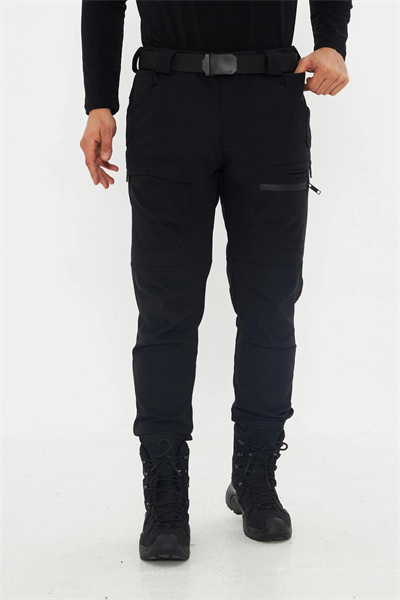 504 Taktikal Havalandırmalı Kışlık Softshel İçi Polarlı Siyah Pantolon