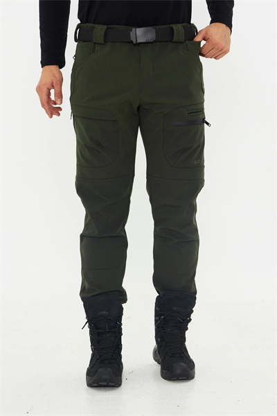 504 Taktikal Havalandırmalı Kışlık Softshel İçi Polarlı Haki Pantolon