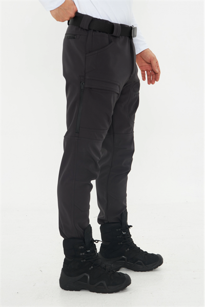 504 Taktikal Havalandırmalı Kışlık Softshel İçi Polarlı Antrasit Pantolon
