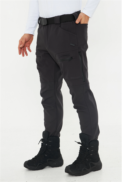 504 Taktikal Havalandırmalı Kışlık Softshel İçi Polarlı Antrasit Pantolon