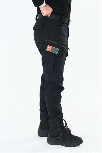 508 Kışlık Softshel İçi Polarlı Siyah Pantolon