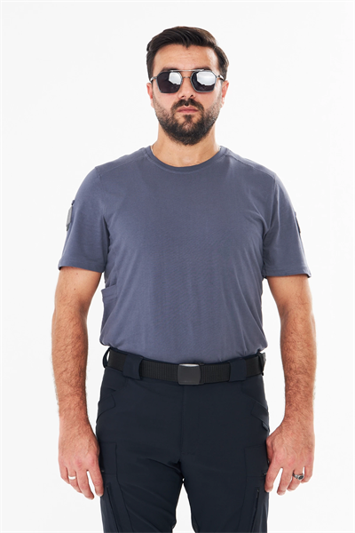 Battal Füme Bisiklet Yaka Taktikal T-shirt
