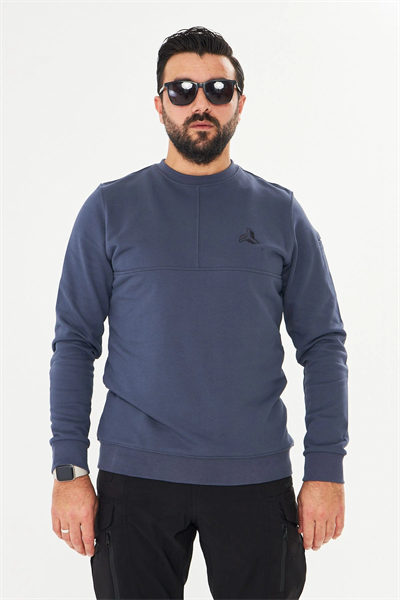 Bisiklet yaka %100 Pamuk Sweat Füme
