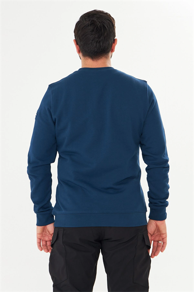 Bisiklet Yaka %100 Pamuk Sweat İndigo