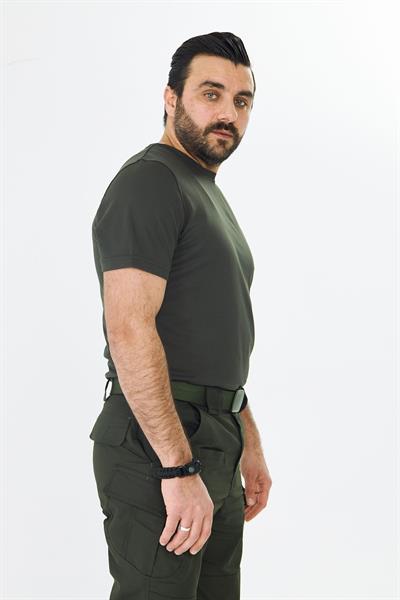 Dry Touch Kumaş Likralı T-shirt Haki