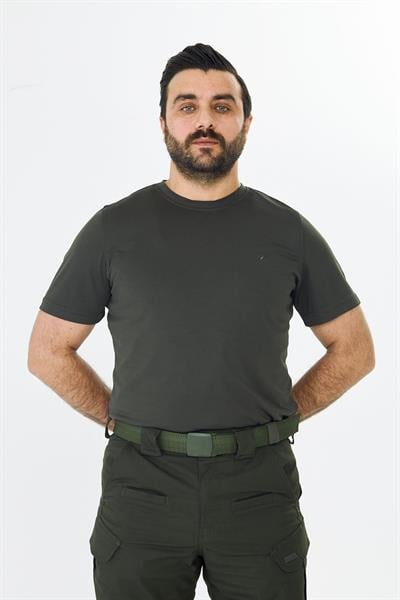 Dry Touch Kumaş Likralı T-shirt Haki