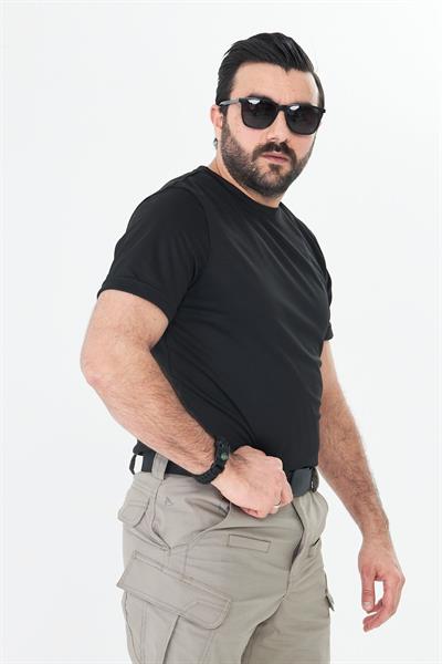 Dry Touch Kumaş Likralı T-shirt Siyah