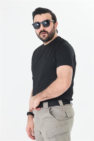 Dry Touch Kumaş Likralı T-shirt Siyah