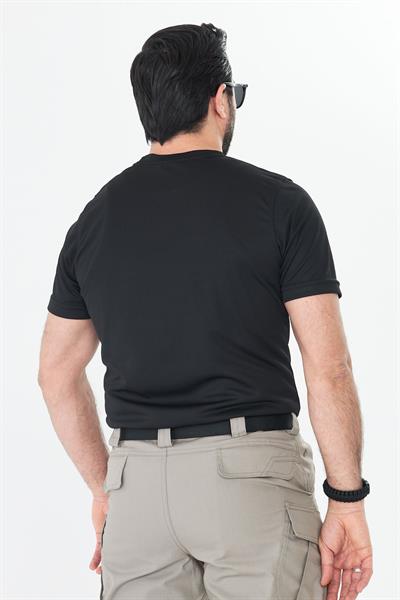 Dry Touch Kumaş Likralı T-shirt Siyah