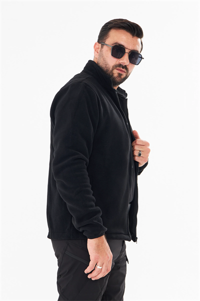 DÜZ POLAR HIRKA SİYAH