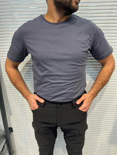 Füme Bisiklet Yaka Taktikal T-shirt