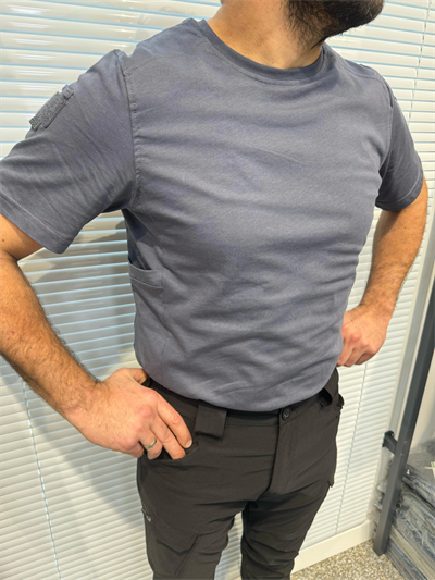 Füme Bisiklet Yaka Taktikal T-shirt