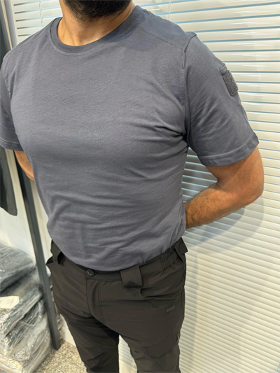 Füme Bisiklet Yaka Taktikal T-shirt