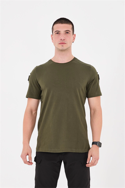 Haki Bisiklet Yaka Taktikal T-shirt