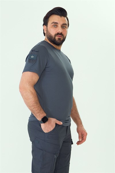 İSSİ 404 Patchli Dry Touch Tshirt Antrasit
