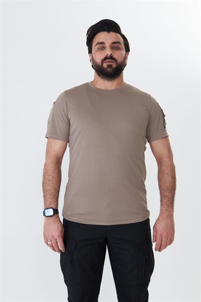 İSSİ 404 Patchli Dry Touch Tshirt Çöl