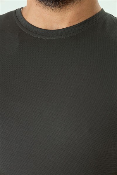 İSSİ 404 Patchli Dry Touch Tshirt Haki