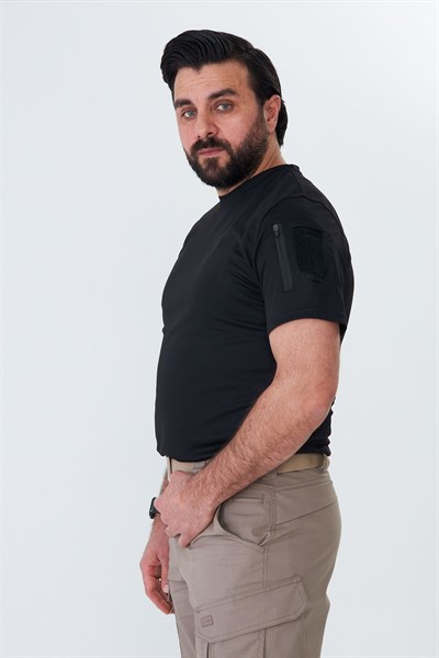 İSSİ 404 Patchli Dry Touch Tshirt Siyah