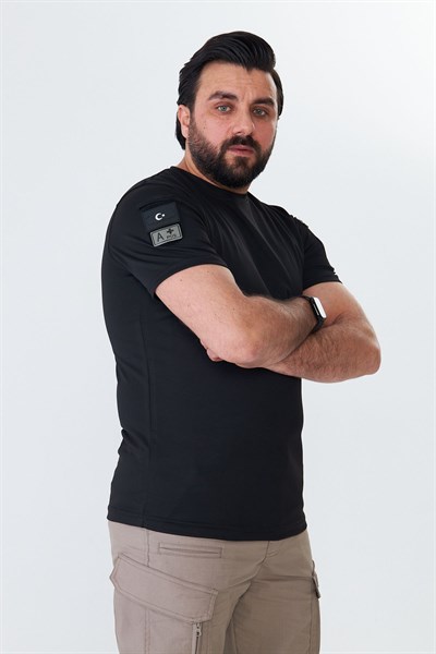 İSSİ 404 Patchli Dry Touch Tshirt Siyah