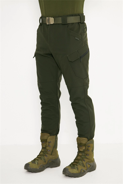 İSSİ 500 Taktikal Kışlık Softshel İçi Polarlı Haki Pantolon