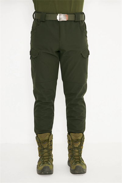 İSSİ 500 Taktikal Kışlık Softshel İçi Polarlı Haki Pantolon