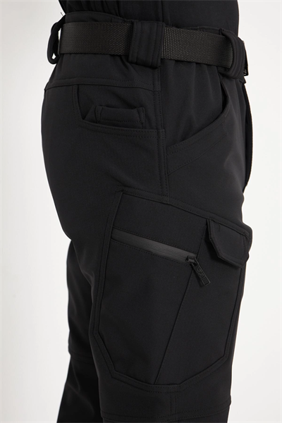 İSSİ 500 Taktikal Kışlık Softshel İçi Polarlı Siyah Pantolon