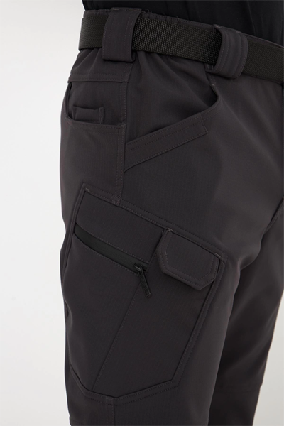 İSSİ 500 Taktikal Kışlık Softshel İçi Polarlı Antrasit Pantolon