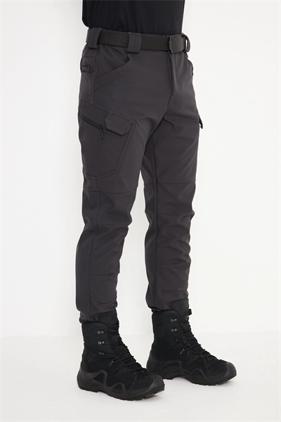 İSSİ 500 Taktikal Kışlık Softshel İçi Polarlı Antrasit Pantolon