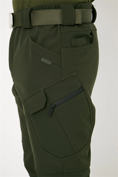 İSSİ 500 Taktikal Kışlık Softshel İçi Polarlı Haki Pantolon