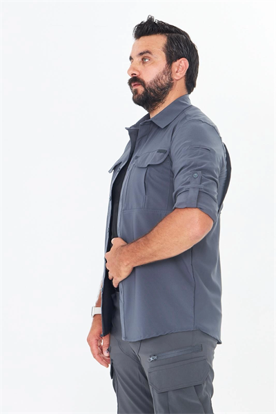 İssi 706 Taktik Tek Bayrak Pençli Antrasit Gömlek