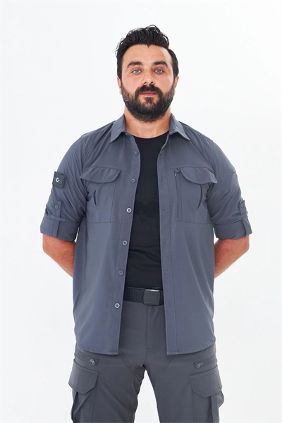 İssi 706 Taktik Tek Bayrak Pençli Antrasit Gömlek