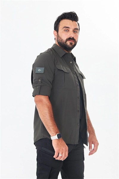 İssi 706 Taktik Tek Bayrak Pençli Haki Gömlek