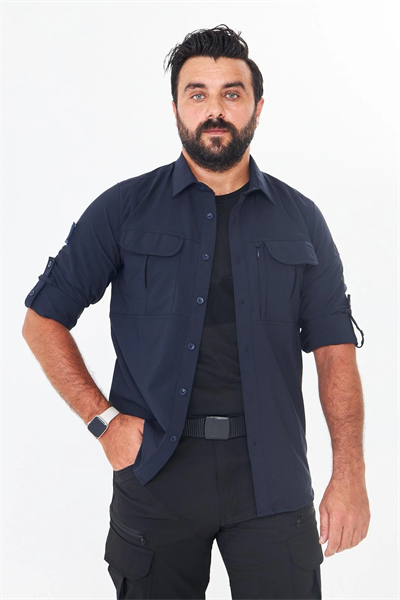 İssi 706 Taktik Tek Bayrak Pençli Lacivert Gömlek