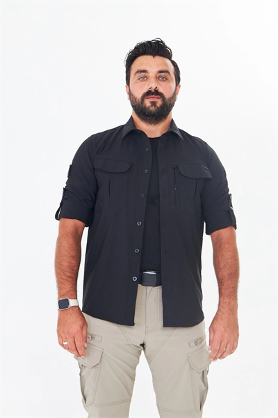 İssi 706 Taktik Tek Bayrak Pençli Siyah Gömlek