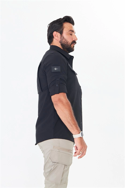 İssi 706 Taktik Tek Bayrak Pençli Siyah Gömlek