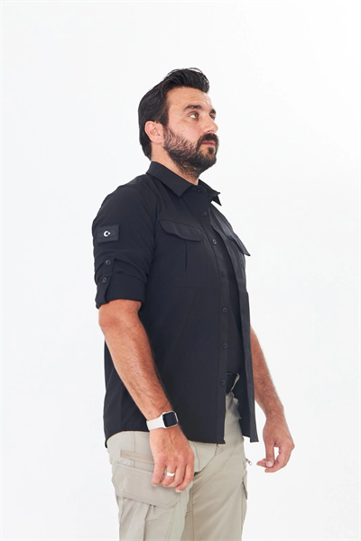 İssi 706 Taktik Tek Bayrak Pençli Siyah Gömlek