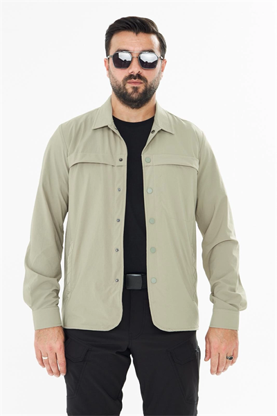 İssi İçi Astarlı Çıtlıçıtlı Gömlek Çöl