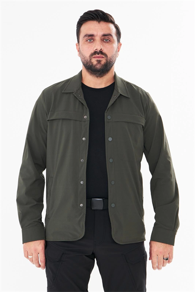 İssi İçi Astarlı Çıtlıçıtlı Gömlek Haki