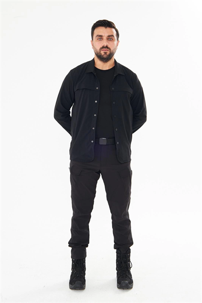 İssi İçi Astarlı Çıtlıçıtlı Gömlek Siyah