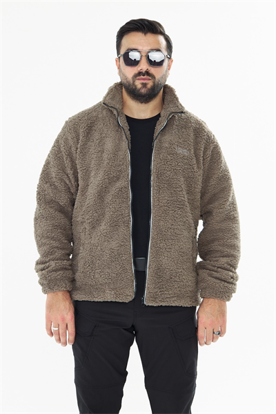 İSSİ İçi Astarlı Çöl Peluş Hırka
