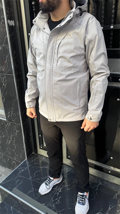 İssi Taktikal Kapüşonlu Mevsimlik Ceket - Açık gri