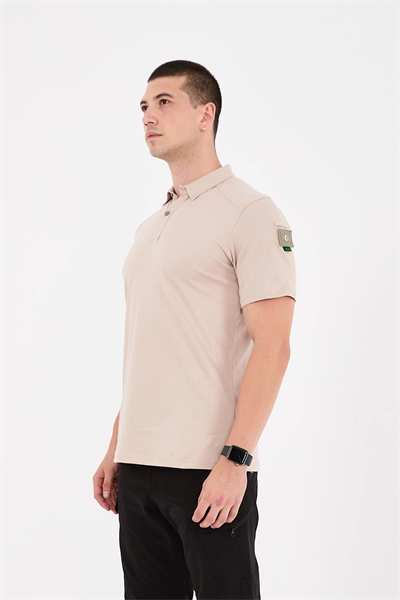 Polo Yaka Taktik Tshirt Bej