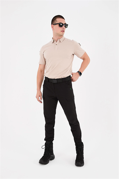 Polo Yaka Taktik Tshirt Bej