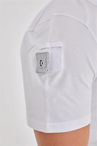 Polo Yaka Taktik Tshirt Beyaz