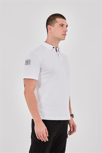 Polo Yaka Taktik Tshirt Beyaz