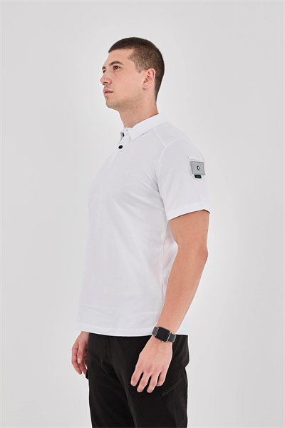 Polo Yaka Taktik Tshirt Beyaz