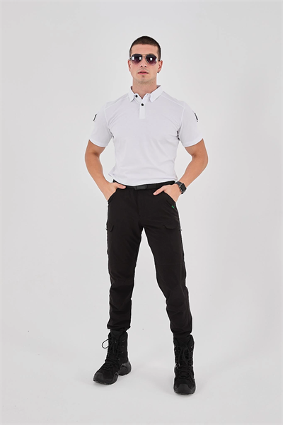 Polo Yaka Taktik Tshirt Beyaz